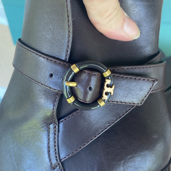 Tory Burch Brown Ankle Boots with Gold Accent - Picture 4 of 7